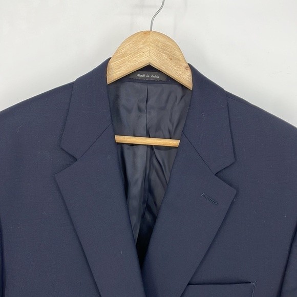 MICHAEL MICHAEL KORS 44L wool blazer suit jacket sport coat navy blue men's - Picture 6 of 7